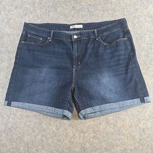 Signature Gold by Levi Strauss Womens Mid-Rise 5" Jean Shorts Plus Size 22 Dark